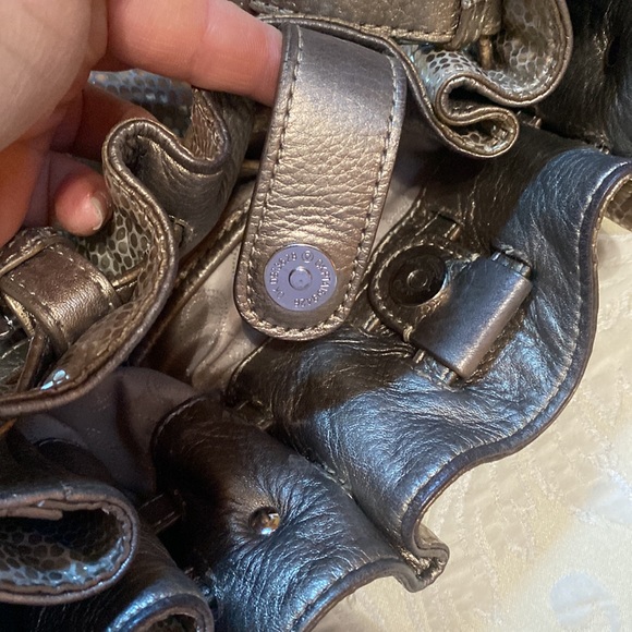 Michael Kors Leather large pale metallic gold “Reptile “ purse - Picture 9 of 13